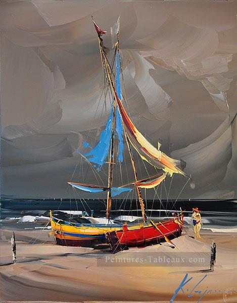 deux bateaux Kal Gajoum texturés Peintures à l'huile